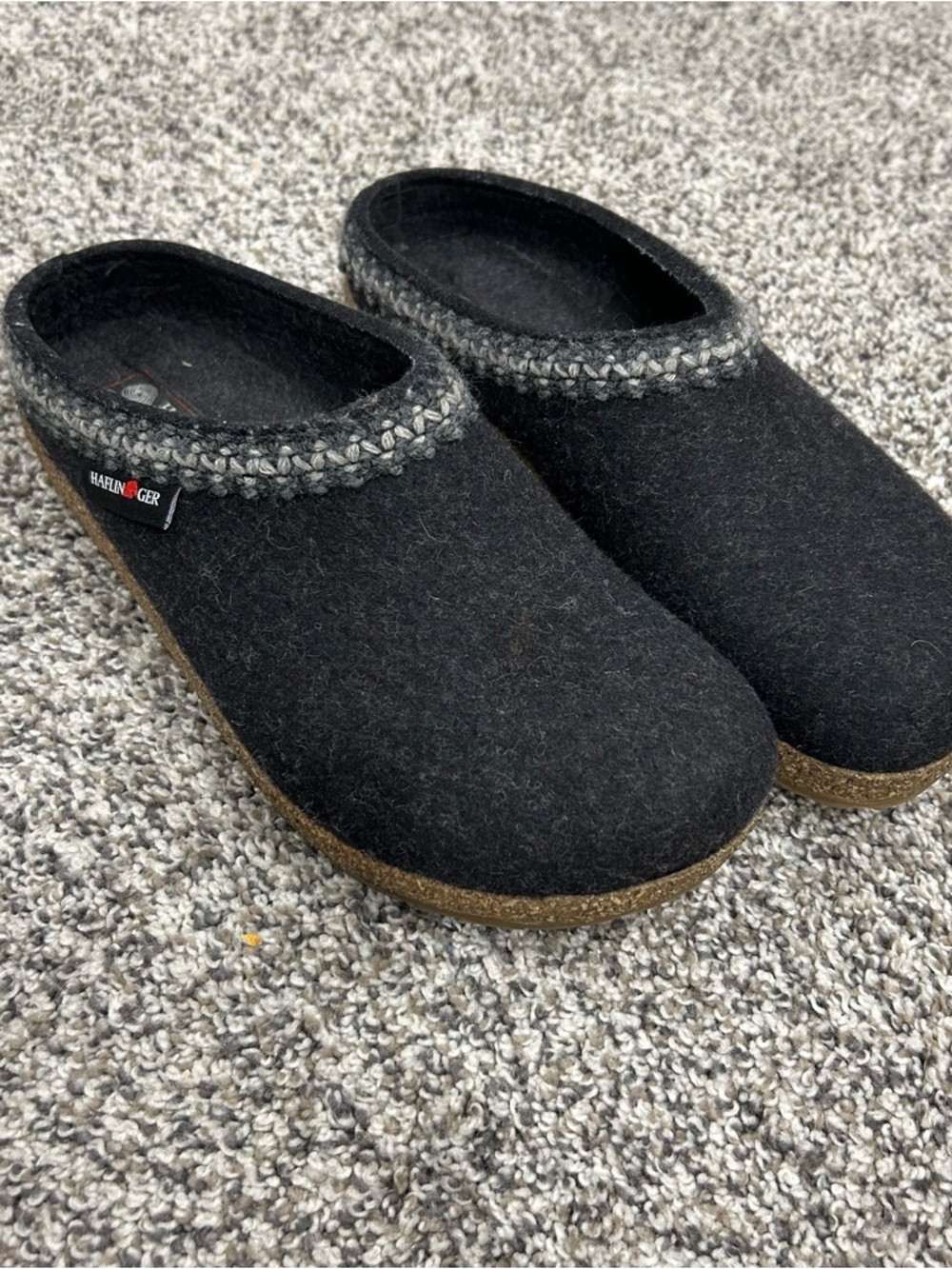 Haflinger Gz Classic Grizzly Wool Clogs Womens Sz 40 Slippers Gray